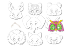 Masques animaux à décorer - Masques créatifs enfants - 10doigts.fr - 2