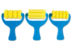 Set de 3 rouleaux éponge fantaisie - Tampons mousse, éponges - 10doigts.fr