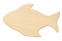 Poisson en bois naturel à décorer - Supports plats en bois - 10doigts.fr