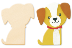 Chien en bois naturel à décorer - Supports plats en bois - 10doigts.fr