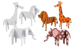 3D Foam Animals - 13 Pieces - 4 - Paper Models - 10doigts.com - Maquettes en papier - 10doigts.fr