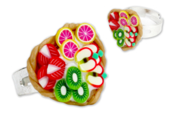 Bague fruits en pâte Fimo - Bagues - Supports pour Bijoux - 10doigts.fr - 2