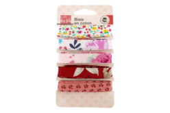 Biais coton Liberty rouge bobines - Rubans - 10doigts.fr