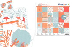 Bloc papier Corail, 30 x 30 cm - 60 feuilles - Papiers à motifs - 10doigts.fr