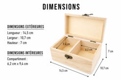 boite à thé dimensions - Cajas de madera - 10doigts.fr