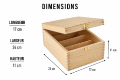 boite photo dimensions - Boîtes en bois à décorer - 10doigts.fr - 2