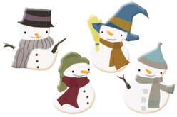bonhommes de neige en bois - Déco en bois peints - 10doigts.fr