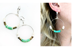 Boucle d'oreille créole Heishi - Boucles d'oreilles - 10doigts.fr - 2