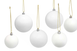 Boules de Noël blanche en plastique - Tailles au choix - Boules de Noël DIY - 10doigts.fr
