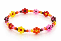pulsera de cuentas rocalla con flores - Perlas Rocaille - 10doigts.fr