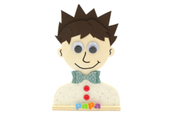 Buste PAPA - Supports plats en bois - 10doigts.fr - 2