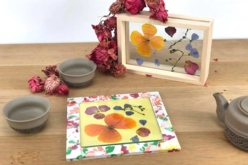 cadre et dessous de plat fleurs séchées - Supports en Verre - 10doigts.fr - 2