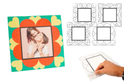 Cadres carrés à sabler - 4 pièces - Cadres photos à décorer - 10doigts.fr