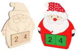 Calendrier avent Père Noël Bois - Calendriers de l'Avent - 10doigts.fr