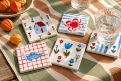 10 x 10 cm Handmade Ceramic Tiles - Supports en céramique à décorer - 10doigts.fr - 2