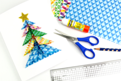 Carte sapin origami 3D - Papiers Origami - 10doigts.fr - 2
