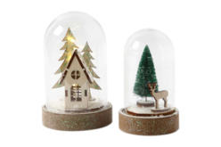 cloche plastique avec sapin - Boule à neige, Cloche - 10doigts.fr - 2