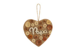 Corazón de cartón kraft grueso papá - Guirnaldas y colgantes de Navidad - 10doigts.fr