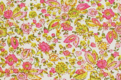 Printed Fabric Coupon Flowers Pink - 43 x 53 cm - Fabric Coupons – 10doigts.fr
