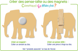 Crear des pense-bete ou des magnets - Deco de madera pintada - 10doigts.fr