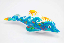 dauphin peinture océan - Animaux en polystyrène - 10doigts.fr - 2