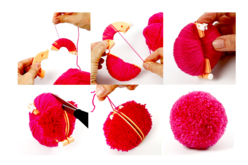 hacer un pompon - Agujas de tejer y material de punto - 10doigts.fr