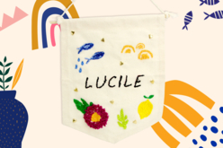 Bandera bordada en Punch Needle - Algodón, lino - Textiles - 10doigts.fr