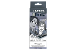 Lyra Aquabrush Duo Markers - 6 Shades of Grey - Alcohol Markers - 10doigts.fr