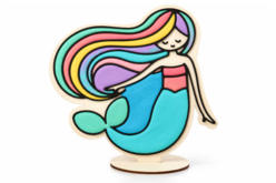 Figurine décorative Sirène en bois - Formes en bois à décorer - 10doigts.fr - 2