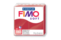 Fimo Soft 57gr - cerise - N° 26 - Pâtes Fimo Soft : le modelage facile pour toutes vos créations - 10doigts.fr