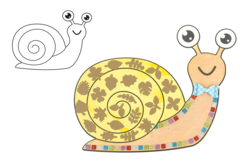 forme escargot à colorier - Supports en papier - 10doigts.fr - 2