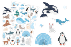 gommettes banquise - Des gommettes animaux pour créer et apprendre dès la maternelle - 10doigts.fr