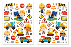 Gomets de chantier - 2 planchas - Gomets Transportes y Oficios - 10doigts.fr