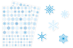 Gommettes flocons - 2 planches - Gommettes de Noël : autocollants et stickers créatifs pour enfants - 10doigts.fr