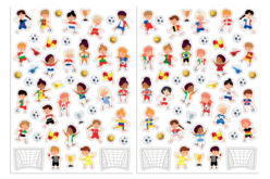 Gommettes Football - 1 set (2 planches) - Gommettes Histoires et décors - 10doigts.fr - 2