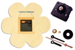 Wood Flower Clock - 2 - Craftable Clocks - 10doigts.com - Craftable Clocks - 10doigts.fr