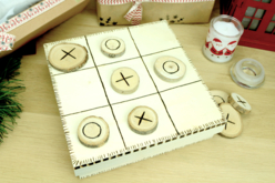 jeu morpions avec tranche de bois - Décors nature - 10doigts.fr - 2