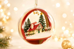 Kit de 10 bolas de Navidad transparentes – Pueblo de madera para montar y decorar - Bolas de Navidad DIY - 10doigts.fr