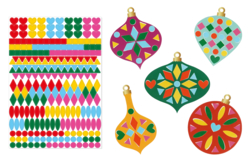 Kit bolas de Navidad para decorar + gomets  - Kits creativos de Navidad para los niños - 10doigts.fr