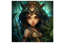 Kit diamond painting, Elfe des bois, 30 x 30 cm - Diamond Painting : Kit complet - 10doigts.fr