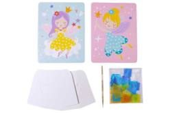 Kit tableaux tissu à piquer "Fées" - le matériel - Kits clés en main - 10doigts.fr - 2