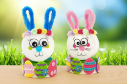 Les petits lapins badins - Embellissements fleurs et coeurs - 10doigts.fr - 2