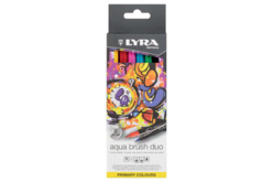 Lyra Aqua Brush Duo, 6 primary coloursSet of 6 watercolour brush pens in primary colours. Each pen has a brush tip on one end and a fine tip on the other. The pens let children paint with watercolou - Brush markers: precision and flexibility for drawing - 10doigts.fr