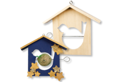 Mangeoire en bois pour oiseaux, à suspendre - Nichoirs, mangeoires en bois - 10doigts.fr