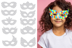 masques arlequin à colorier - Masques créatifs enfants - 10doigts.fr