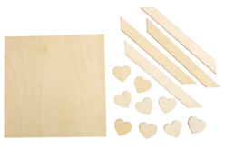 materiel Cadre petits coeurs en bois - Objets pour le bureau - 10doigts.fr - 2