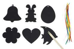 motifs de pâque sen carte à gratter - Kits créatifs Pâques - 10doigts.fr