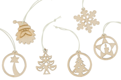 Natural Wood Christmas Shapes Set - 18 Pieces - 2 - Christmas Garland and Ornaments - 10doigts.com - Christmas Garland and Ornaments - 10doigts.fr