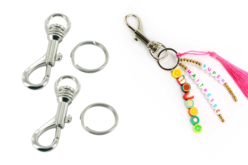 Mosquetones plateados + anillos - 2 piezas - Llaveros – 10doigts.fr