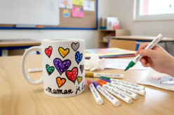taza mamá con rotulador de porcelana - Pintura vidrio y loza - 10doigts.fr